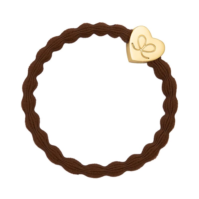 By Eloise Bangle Band - Brown Gold Heart